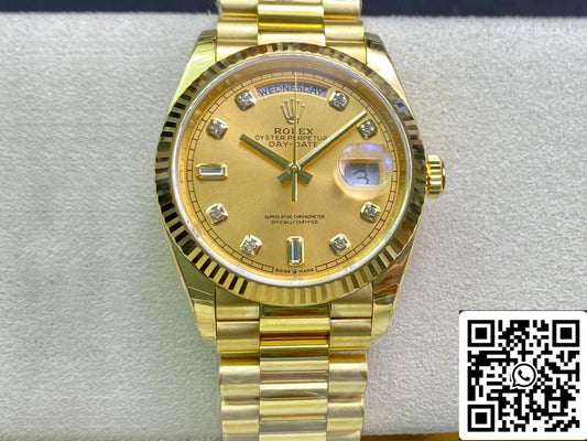 Rolex Day Date M128238-0008 1:1 Mejor edición EW Factory Champagne Dial Swiss ETA3255