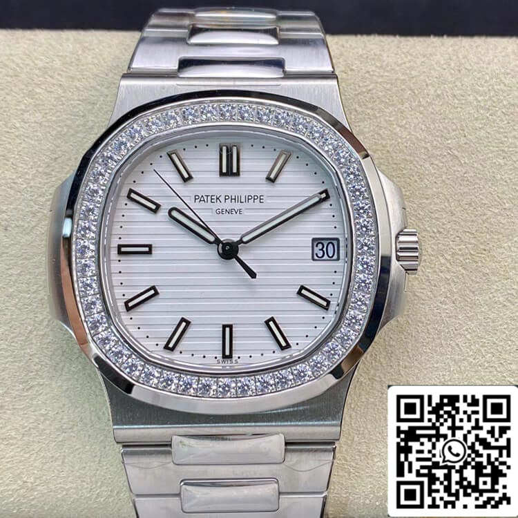 Patek Philippe Nautilus 5713/1G-010 1:1 Mejor Edición PPF Factory V4 Esfera Blanca Suiza ETA324