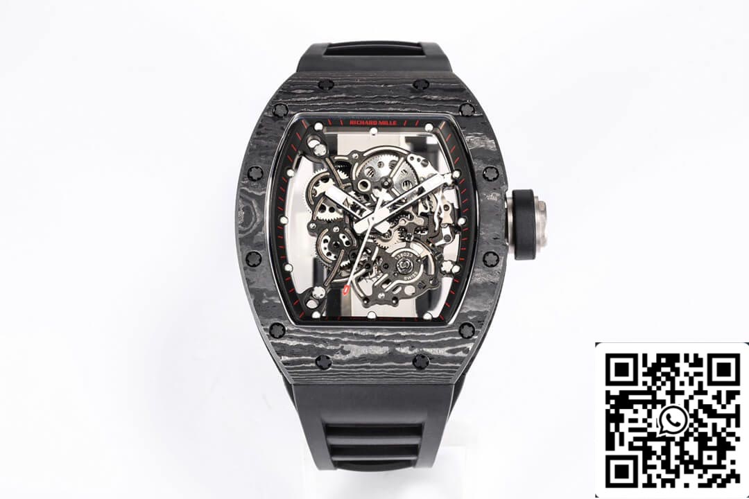 Richard Mille RM055 NTPT 1:1 Mejor edición BBR Factory Esfera de fibra de carbono negra