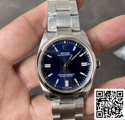 Rolex Oyster Perpetual M126000-0003 36MM 1:1 Best Edition VS quadrante blu di fabbrica