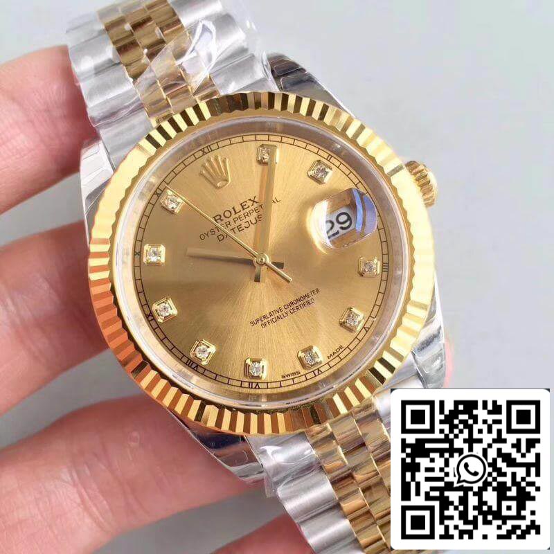 Rolex Datejust II M126333-0012 EW Factory 1:1 Mejor edición Swiss ETA3255 Acero inoxidable 410L y pulsera de oro amarillo de 18 quilates