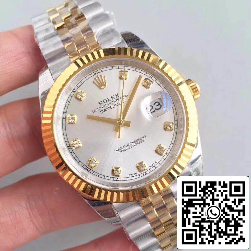 Rolex Datejust 41 126333 quadrante argento 1:1 Best Edition svizzero ETA3255 bracciale in acciaio inossidabile 410L e oro giallo 18 carati