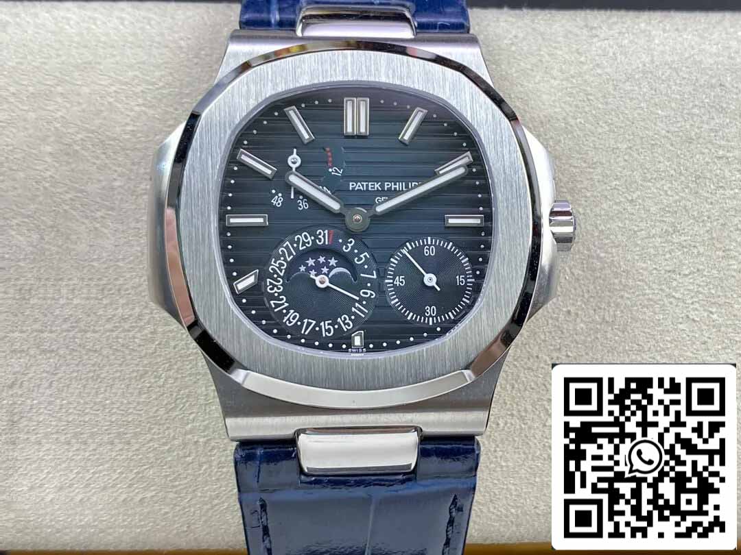 Patek Philippe Nautilus 5712 1:1 Mejor edición GR Factory Correa de cuero azul