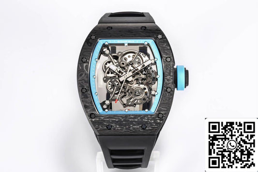 Richard Mille RM055 NTPT 1:1 Mejor edición BBR Factory Correa de caucho negra