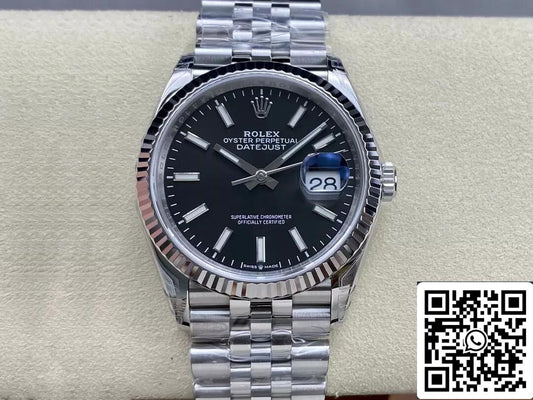 Rolex Datejust M126234-0015 36MM 1:1 Best Edition VS quadrante nero di fabbrica