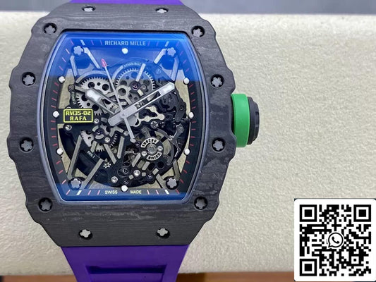 Richard Mille RM35-02 1:1 Best Edition T+ Factory NTPT cinturino viola in fibra di carbonio