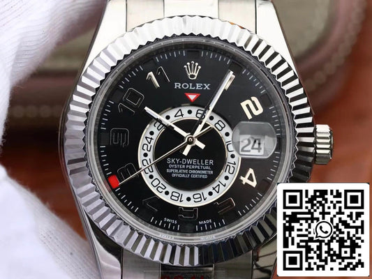 Rolex Sky Dweller 326939 Mejor edición 1:1 Noob Factory Esfera negra y plateada