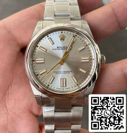 Rolex Oyster Perpetual M124300-0001 41MM 1:1 Best Edition VS Factory quadrante argento