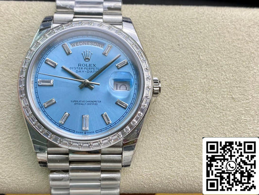 Rolex Day Date 228396TBR 1:1 Mejor Edición EW Factory Esfera Azul Claro