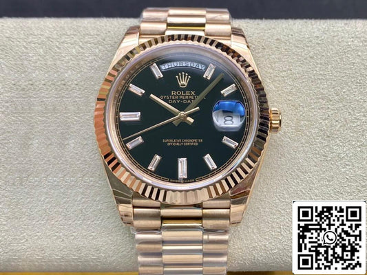 Rolex Day Date 228238a 1:1 Mejor edición EW Factory V2 esfera negra