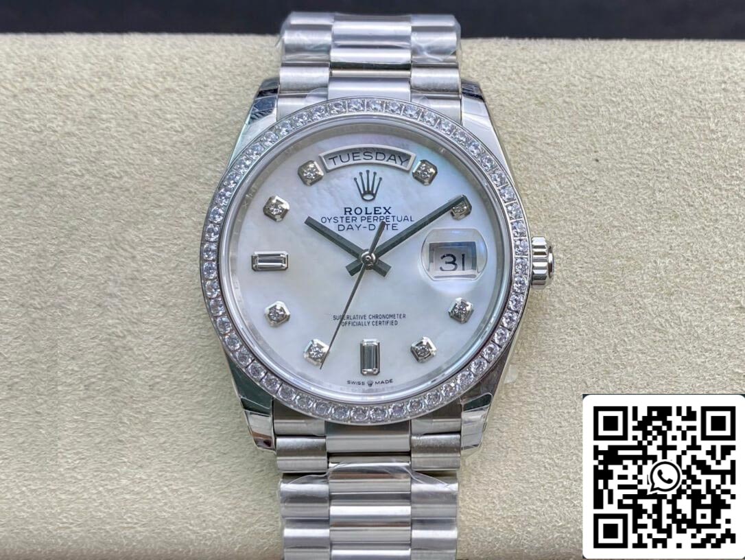 Rolex Day Date 128396TBR-0005 1:1 Best Edition EW Factory Fritillary Quadrante