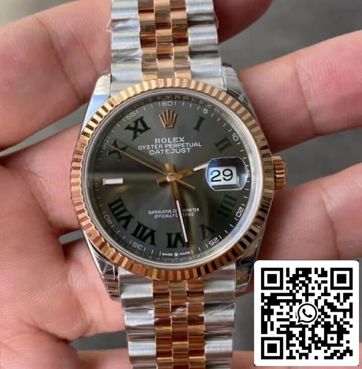 Rolex Datejust M126231-0029 36MM 1:1 Best Edition VS quadrante grigio di fabbrica