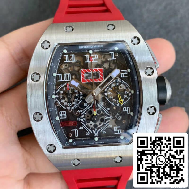 Richard Mille RM011 1:1 Best Edition KV Factory Correa de caucho roja