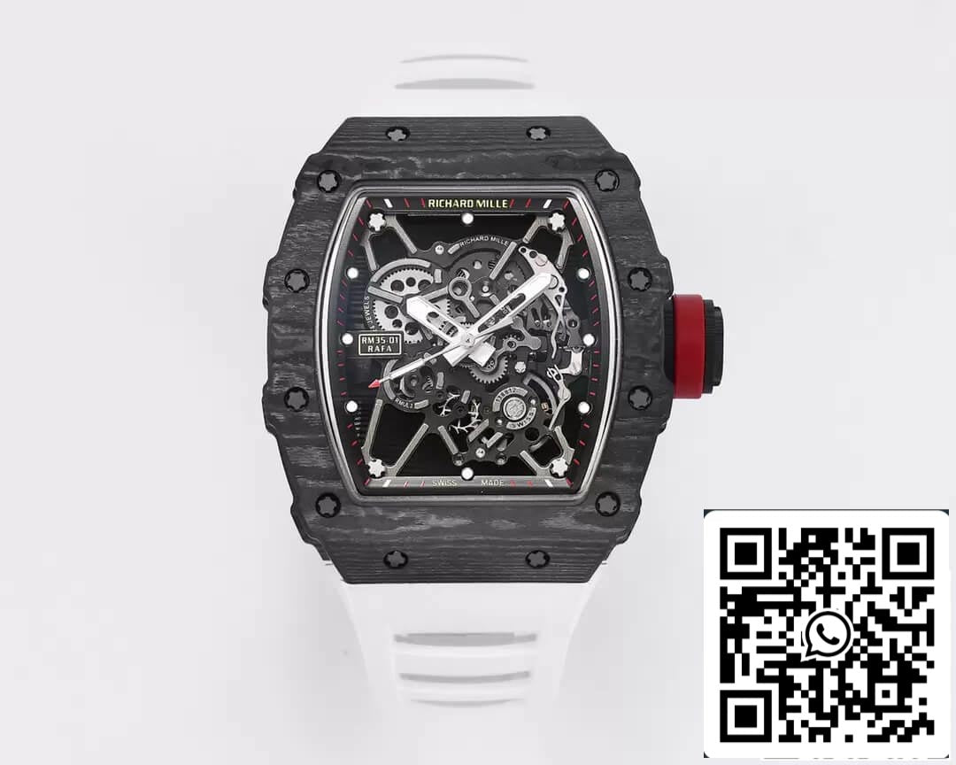 Richard Mille RM35-01 1: 1 Best Edition BBR cinturino in caucciù bianco di fabbrica