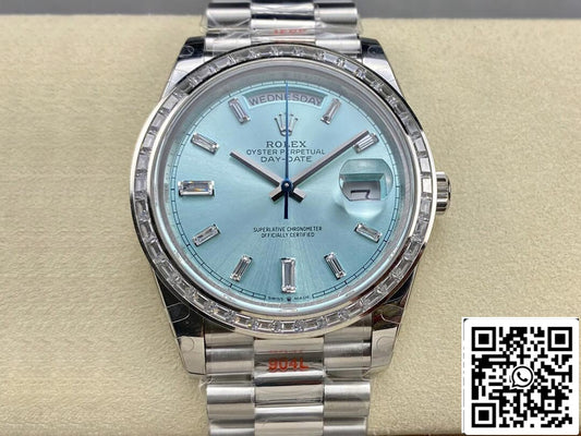 Rolex Day Date M228396TBR-0002 1:1 Mejor edición GM Factory esfera azul hielo