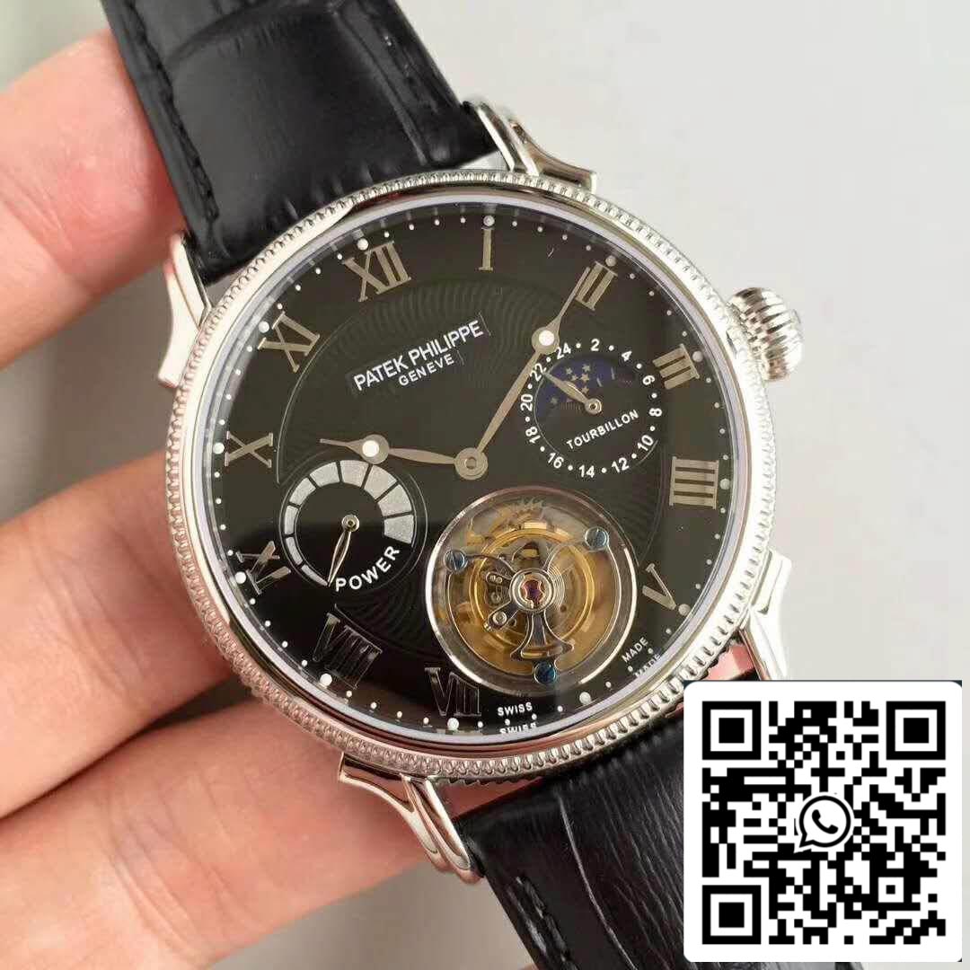 Patek Philippe Tourbillon Moonphase 1:1 Best Edition Swiss Tourbillon Black Dial