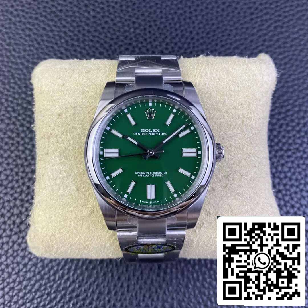 Rolex Oyster Perpetual M124300-0005 41MM 1:1 Best Edition Quadrante verde fabbrica pulita