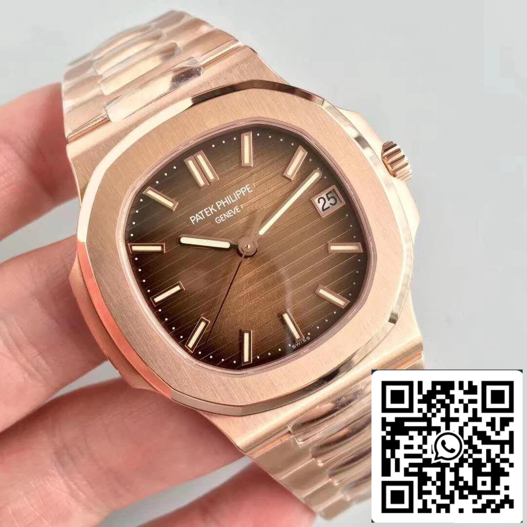 Patek Philippe Nautilus 5711/1R-001 PF Factory 1:1 Mejor edición Suiza ETA324 Esfera texturizada marrón