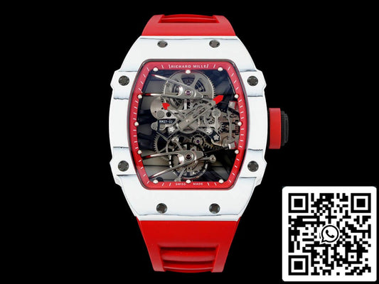 Richard Mille RM27-02 Rafael Nadal Tourbillon 1: 1 Best Edition RM Factory cinturino in caucciù rosso