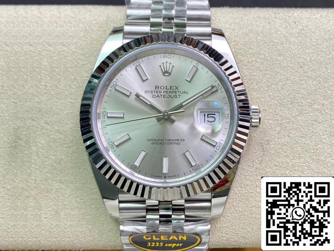 Rolex Datejust M126334-0004 41 mm Correa Jubilee Esfera blanca de fábrica limpia