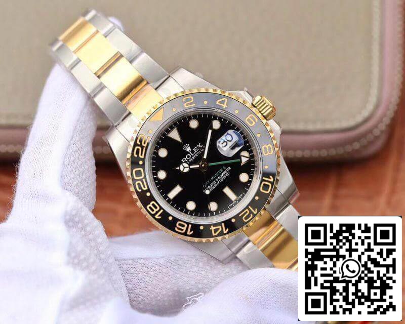 Rolex GMT Master II 116713 LN 40mm EW Factory 1:1 Best Edition Swiss ETA2836 Stainless Steel Two Tone Bracelet