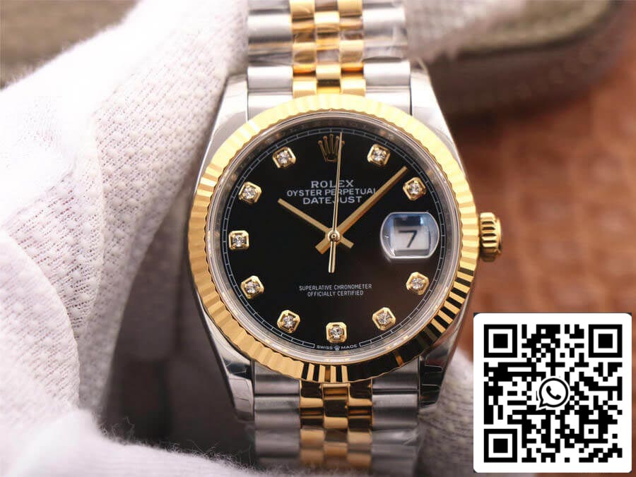 Rolex Datejust M126233-0021 1:1 Best Edition EW Factory quadrante nero in oro giallo