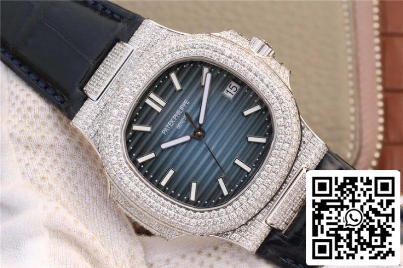 Patek Philippe Nautilus 5719/1G-001 KM Factory 1:1 Mejor Edición Suizo ETA324 Esfera Azul