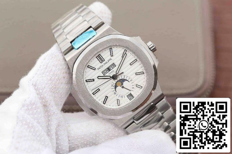 Patek Philippe Nautilus 5726/1A-010 KM Factory 1:1 Mejor edición suizo ETA324 esfera texturizada blanca