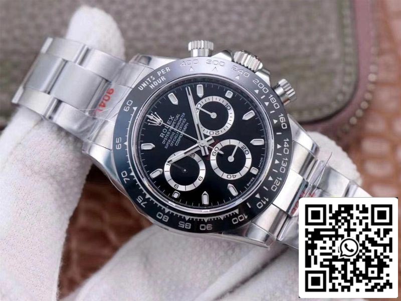 Rolex Cosmograph Daytona M116500LN-0002 1:1 Mejor Edición Noob Factory Esfera Negra Suiza ETA4130