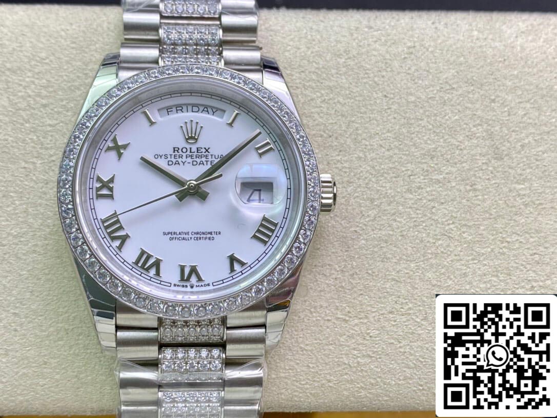 Rolex Day Date M128349RBR-0026 1:1 Mejor edición EW Factory esfera blanca