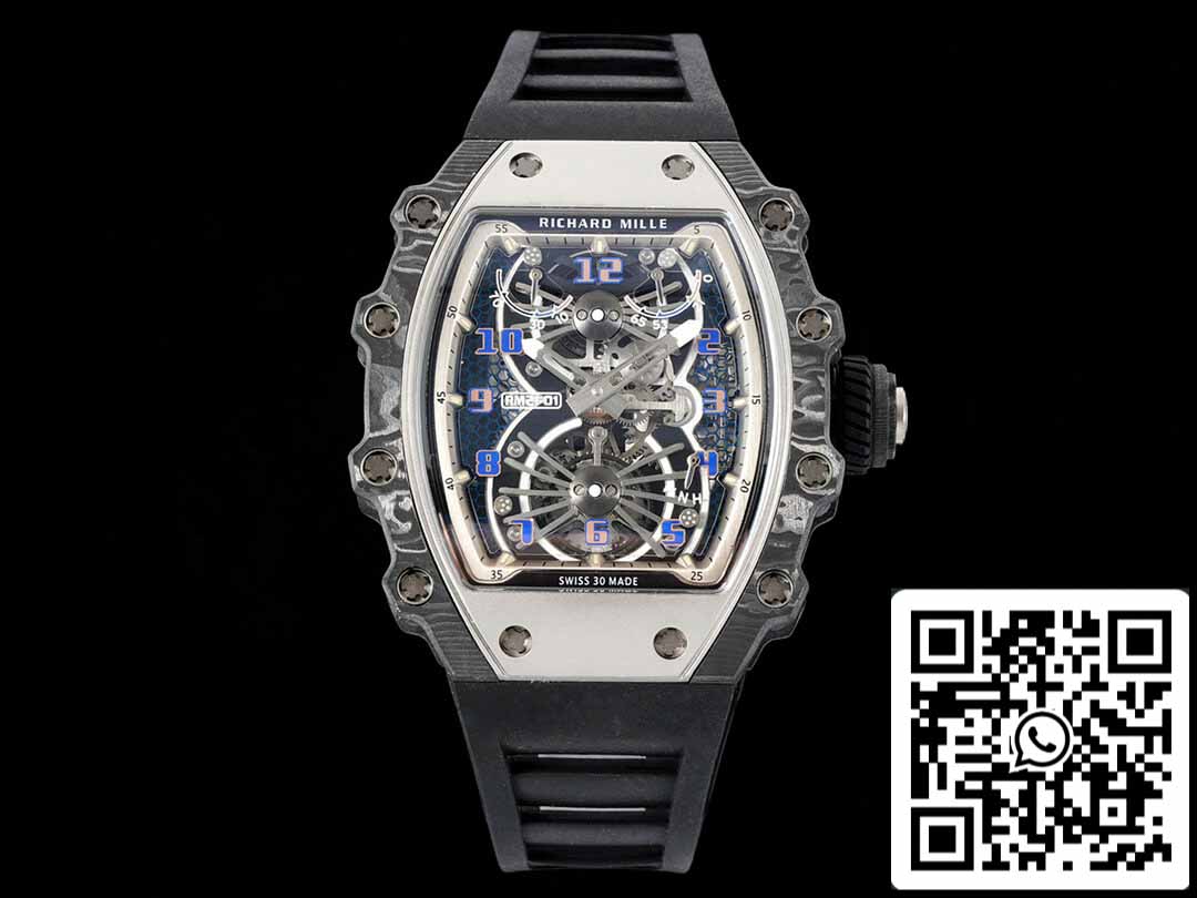 Richard Mille RM21-01 1:1 Best Edition RM Factory Tourbillon quadrante scheletrato cinturino nero