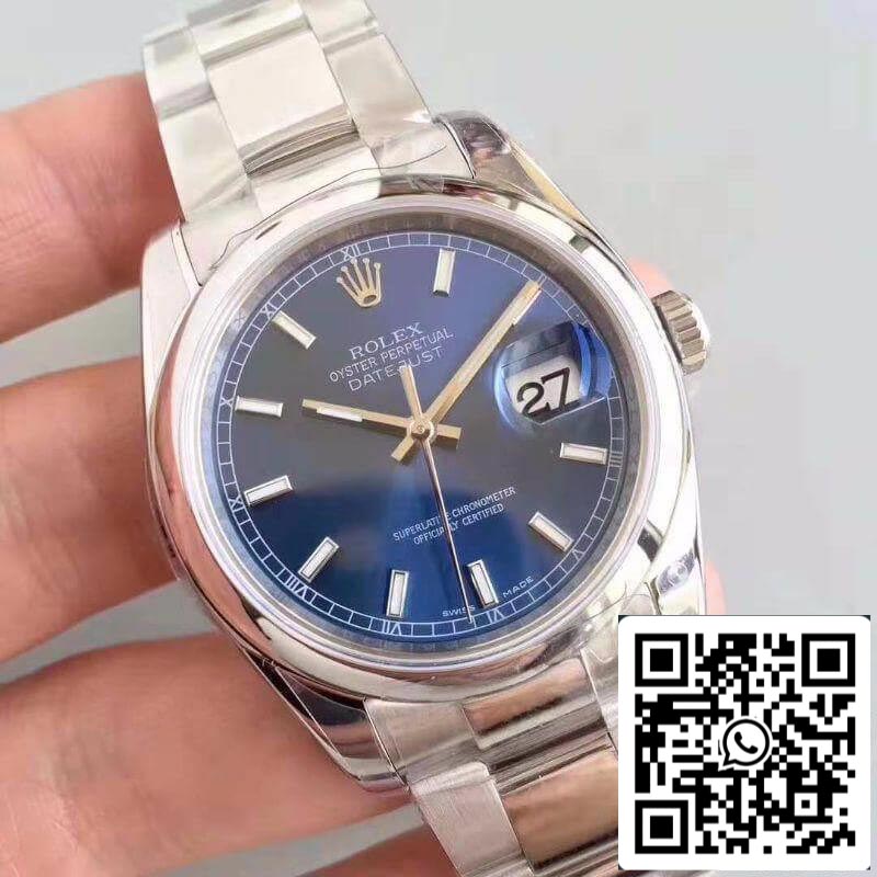 Rolex Datejust II 36mm 116200 AR Factory quadrante blu 1:1 Miglior edizione svizzera ETA3135