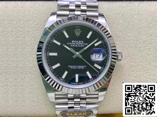 Rolex Datejust M126334-0018 cinturino Jubilee da 41 mm quadrante bianco pulito di fabbrica