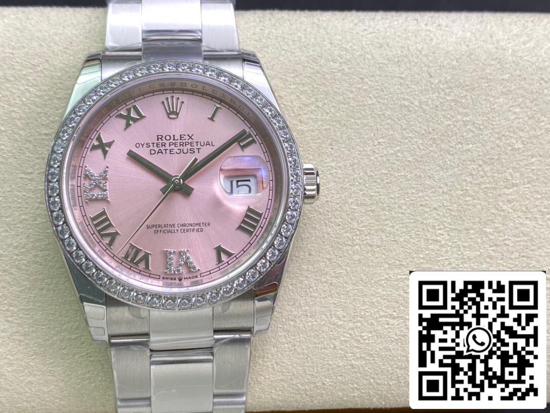 Rolex Datejust M126284RBR-0024 1:1 Mejor edición EW Factory esfera rosa