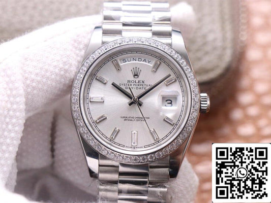 Rolex Day Date M228349RBR-0001 1:1 Mejor edición EW Factory esfera plateada