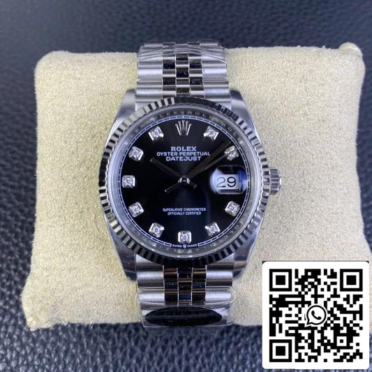 Rolex Datejust M126234-0027 36MM 1:1 Mejor edición Clean Factory esfera negra