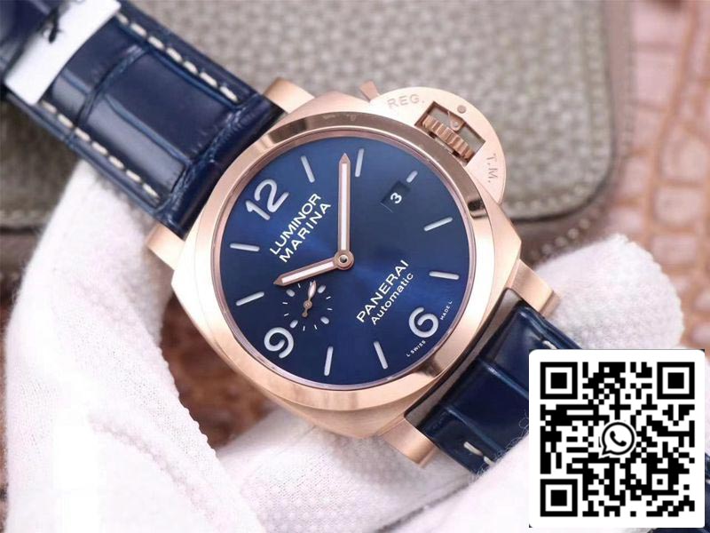 Panerai Luminor Marina Goldtech PAM01112 1:1 Mejor edición VS Factory Blue Dial Swiss P9010