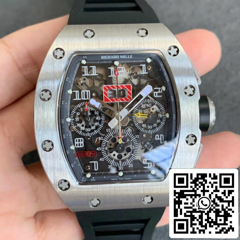 Richard Mille RM011 1:1 Best Edition KV Factory Correa de caucho negra