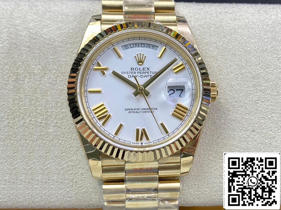 Rolex Day Date M228238-0042 1:1 Mejor Edición EW Factory Esfera Blanca