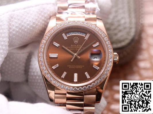 Rolex Day Date M228345RBR-0006 1:1 Mejor edición EW Factory Oro rosa