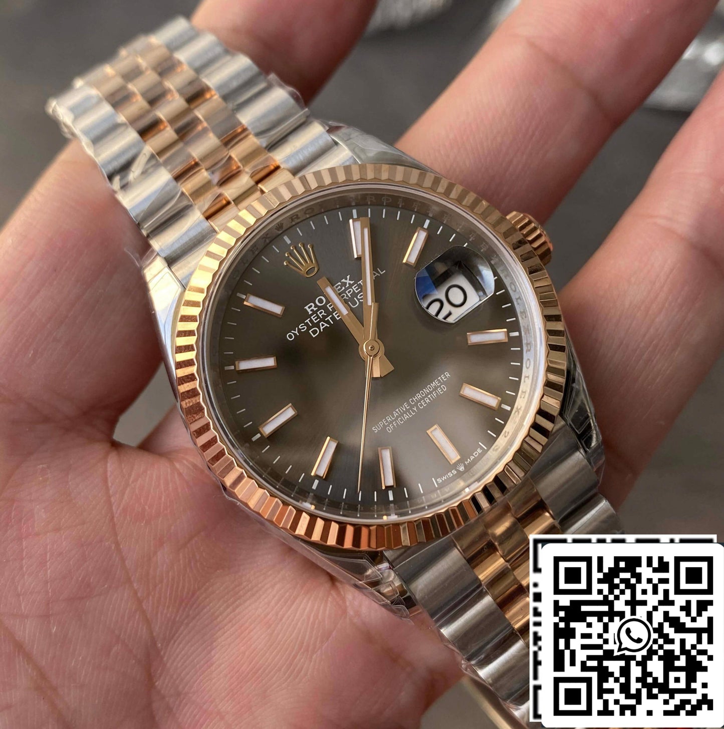 Rolex Datejust M126231-0013 36MM 1:1 Best Edition VS quadrante grigio di fabbrica