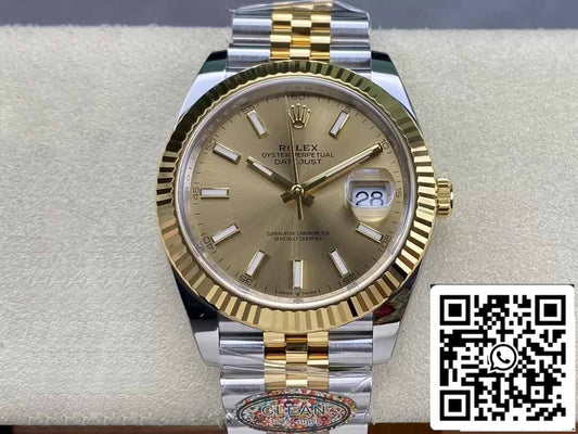 Rolex Datejust 41MM M126333-0010 1:1 Mejor edición Clean Factory esfera champán