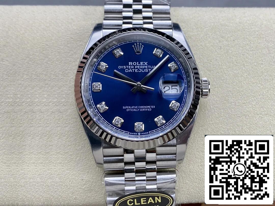 Rolex Datejust M126234-0037 36MM 1:1 Best Edition Quadrante con diamanti di fabbrica pulita