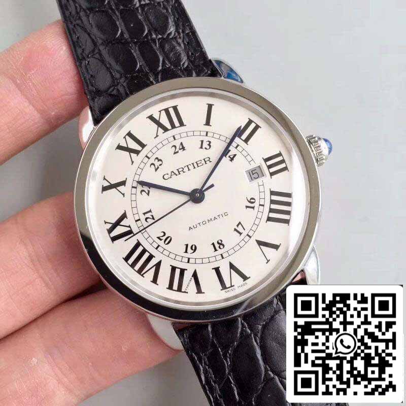 Ronde Solo De Cartier W6701010 ZF Factory Relojes para hombre 1:1 Mejor edición Swiss ETA9015 Esfera blanca