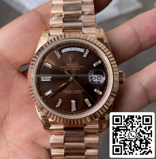 Rolex Day Date M228235-0003 1:1 Mejor edición GM Factory V2 Esfera de chocolate