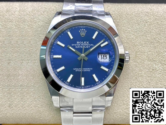 Rolex Datejust M126300-0001 1:1 Bordo liscio VS quadrante blu di fabbrica