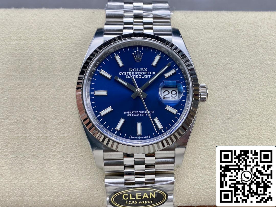 Rolex Datejust M126234-0017 36MM 1:1 Best Edition Clean Factory Blue Dial