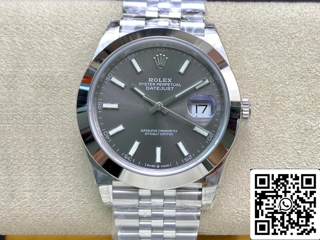 Rolex Datejust M126300-0008 1:1 Llanta lisa VS Esfera gris de fábrica