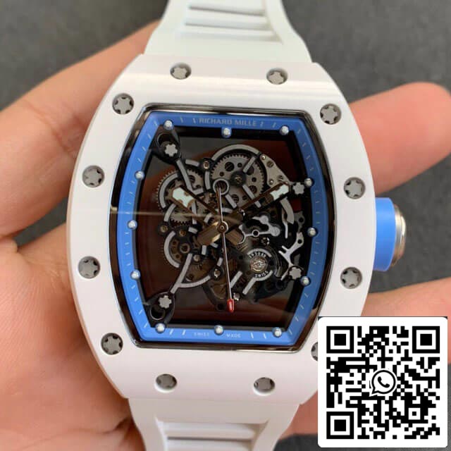 Richard Mille RM055 1:1 Best Edition KV Factory V2 White Strap