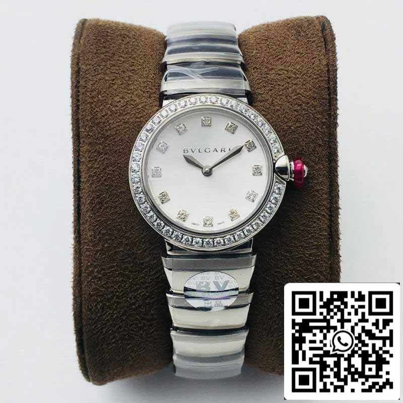 Bvlgari LVCEA 1:1 Best Edition BV Factory con esfera blanca engastada con diamantes